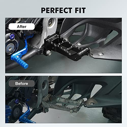 Nicecnc Black Foot Pegs Rest Pedals Compatible With Yamaha Yfz450R 2009-2022 2021 2020 2019 2018 2017 2016 2015 2014 2013 2012 2011 2010, Yfz450X 2010-2011 #TOP1