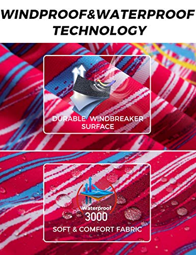 Wantdo Girl's Toddler Bib Mountain Snowboard Climbing Pants Warm Quilted Ski Overall Stylish Outwear Red 10/12 #TOP5