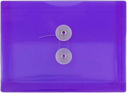 Vista 197 de Sobres de plástico con botón y cuerda, Variados Paquete de 6 colores surtidos