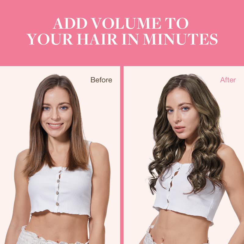 Image of GOO GOO Clip in Hair Extensions Real Human Hair, Remy Human Hair Extensions Clip ins for Women, Natural Human Hair, 22inch 110g 7Pcs, 4 /26 /4 Balayage Chocolate Brown to Honey Blonde