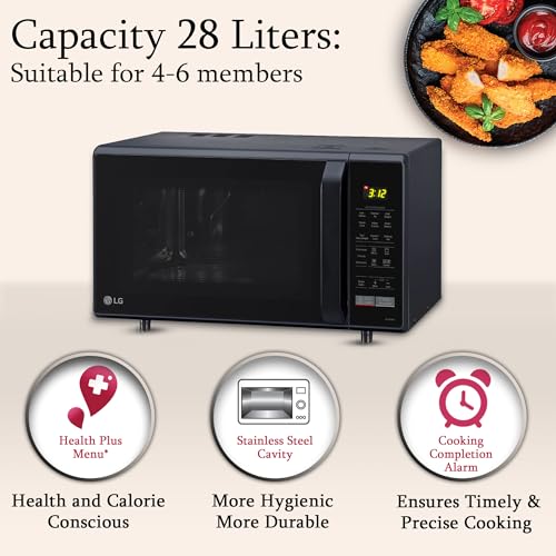 LG 28 L Convection Microwave Oven (MC2846BV, Black, Health Plus Menu, Indian Cuisine, Tandoor Se, Steam Clean & Stainless Steel Cavity) view 2