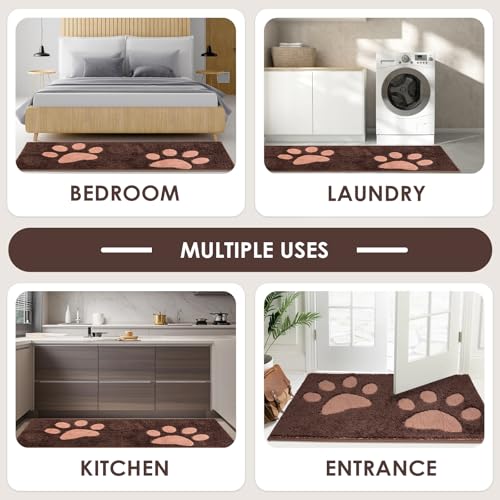 FCSDETAIL Schmutzfangmatte waschbar 50 x 80 cm, Fußmatte Innen, absorbierend Fussmatte, rutschfeste Sauberlaufmatte, wasserdicht Teppich für Hund, Eingang, nasse Pfoten