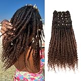 Originea 0.6cm 6-18 Inch 100% Human Hair Dreadlock Extensions Curly Ends Loc Extensions Human Hair For Women/Kids Handmade Permanent Loc Extensions Can Be Dyed Bleached Curled T30# 8 inch 10 Strands