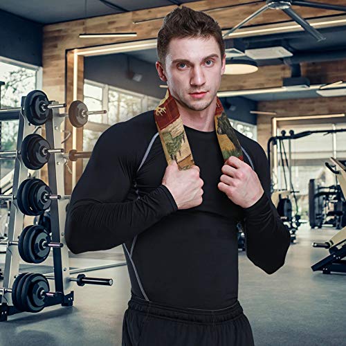 Lodge Style Northwoods Cabin 100% Microfiber Hand Bath Towel Hotel And Spa Bath Towel 15X30 Inches Luxury Soft Absorbent Multipurpose Use Gym Sports Workout Towels For Fitness,Yoga,Pool,Golf,Camping #TOP6