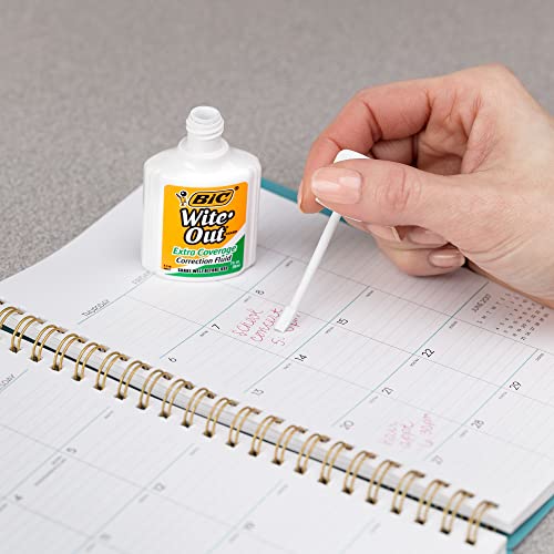 BIC Wite-Out Extra Coverage Correction Fluid, 0.7 ounces Bottle, White,(WOFEC12WE) - Thumbnail 3