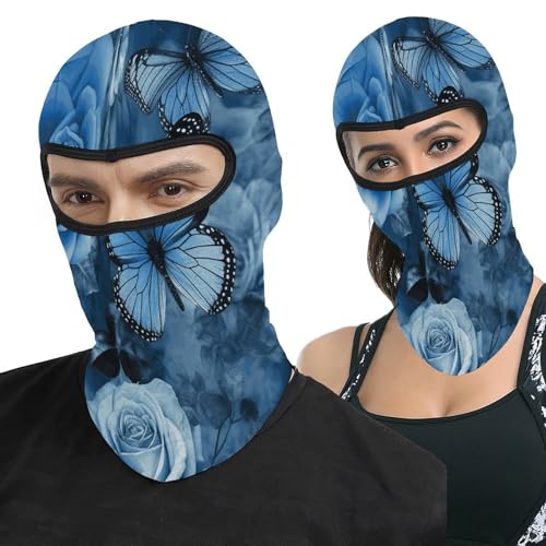 Pasamontañas para hombres y mujeres balaclava con estampado rosa azul para motocicleta y casco, mascarilla completa para la cabeza, gorro calentador de cuello