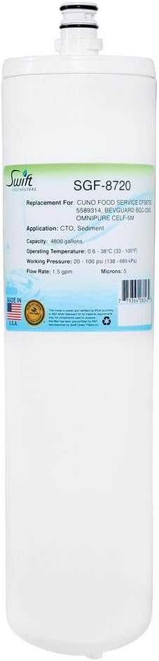Swift Green Filters SGF-8720S Compatible Commercial Water Filter for CFS8720-S, 5589301, Omnipure CELF-5M-P,Made in USA
