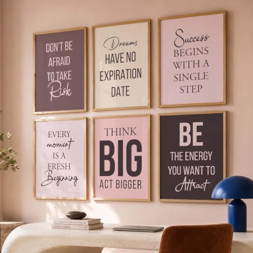 Image of kotart Motivational Quote | Poster with glass frames, wall frames for wall hanging, Home decor wall paintings for living room, bed room | Set of 6 Multicolo (10x13 inch, k)
