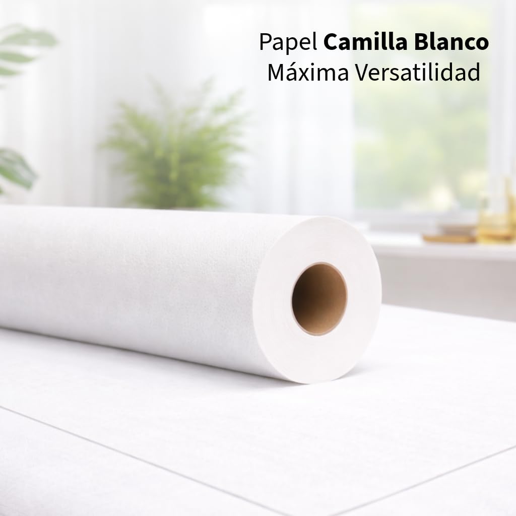 Papel Camilla Ecológico 60 cm x 70 m | 1 Rollo Precorte 40 cm | Rollos de Papel Camilla Masaje, Clínicas, Tatuaje, Fisioterapia, Estética