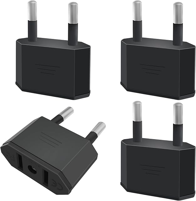 Tixlux Adaptateur Prise USA, US vers France Adapter, fiche d'adaptation USA Deutschland Stecker, fiche de Voyage US vers EU, Adaptateur US vers EU, Adaptateur USA Prise, Adaptateur EU Prise