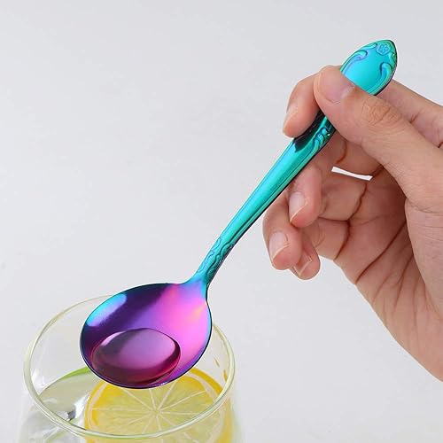 Miniatura 348 de Juego de 12 cucharas de café, mini cucharas de café, cucharas de espresso de acero inoxidable, cucharas pequeñas para postre, té, aperitivo, 4.6