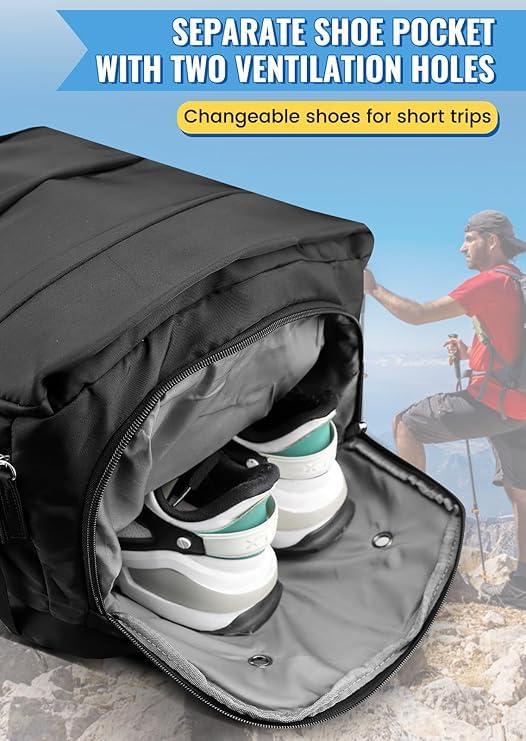 Image of Travel Backpack for Men & Women Cabin Bag, Water Resistant Carry On Luggage with Laptop Compartment, Shoe Pocket, Anti Theft Pocket, USB Port, Chest Buckle, Underseat Flight Travel Bag