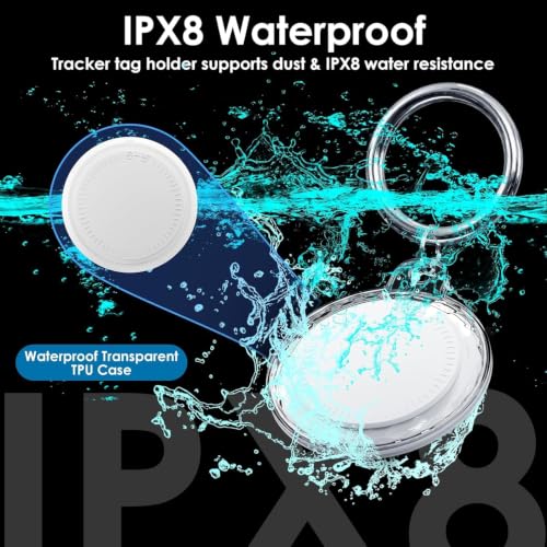 Image of 4 Pack Android Tracker Tags,Bluetooth Tracker Tags Both iOS and Android Android Smart Tags for Androd with 4 Waterproof Keyrings,Tracker for Androd Phones for Luggage,Wallet,Key,Suitcases