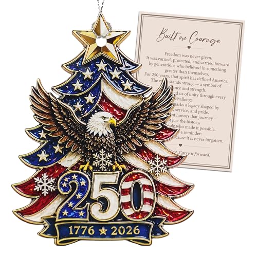 Christmas Ornaments - 250 Anniversary USA Merchandise - Christmas Ornament 2026 - United States 250th Anniversary Decor – America 250 Years Patriotic Home Decor