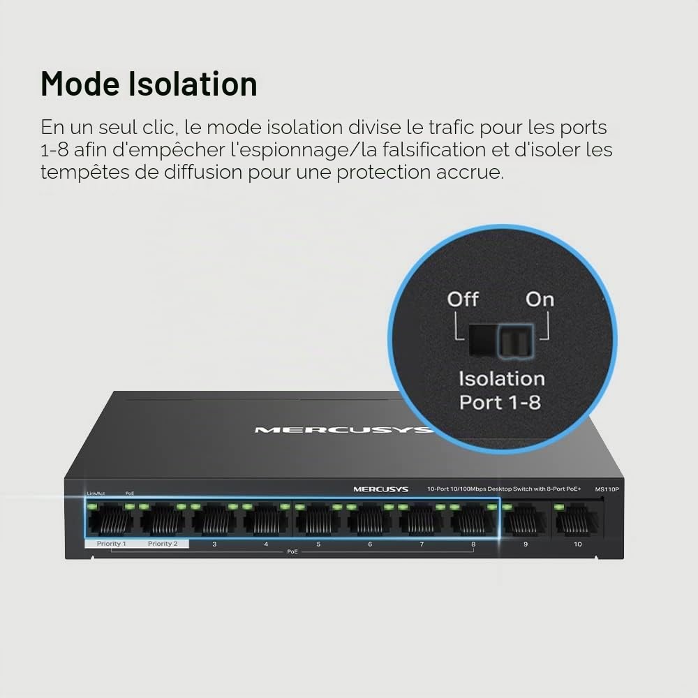MERCUSYS MS110P Switch Gestionado 10/100 10 Puertos PoE