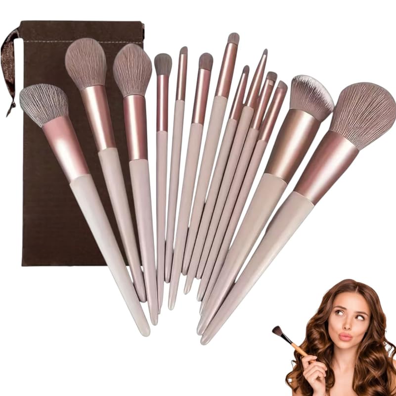 La Venust Luxury 13 Brown Makeup Brush Set – Perfect for Professionals & Beauty Lovers