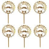 10 Pcs Fathers Day Cake Decorations Happy Fathers Day Cake Toppers Acrylic Gold Moustache Bow Tie Cu