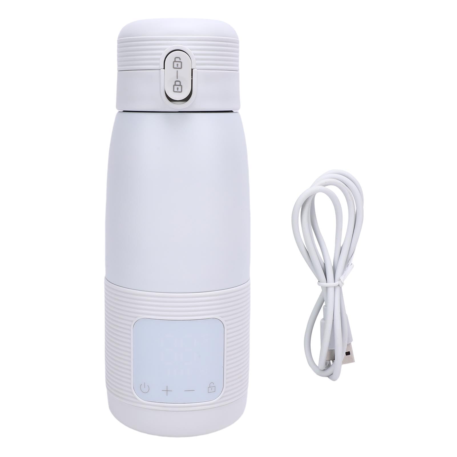 RiToEasysports Calentador de Biberones Portátil, Calentador de Biberones de Viaje Inalámbrico, Control de Temperatura de 37 ℃ a 55 ℃ con Batería Recargable para Picnics de Camping, (350 ml, 4400 mAh)