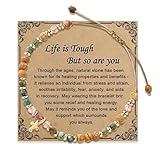 MVOLEGDE Christliches Armband, Armband Mit Naturstein Für Religiöses Geschenk, Christlicher Schmuck Geschenk, Schmuck Glauben, Geschenke Zur Kommunion Taufe Für Freundin, Mama, Oma