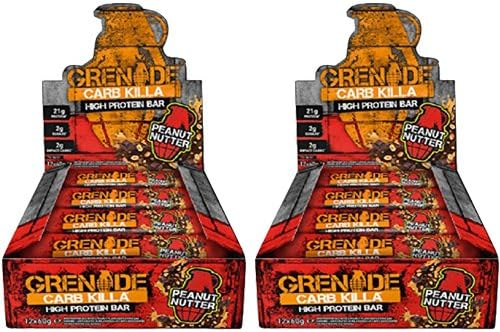 2 Grenade Carb Killa Protein Bars 12,A triple-layered deliciously crunchy low carb high protein bar (Peanut Nutter)