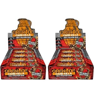 2 Grenade Carb Killa Protein Bars 12,A triple-layered deliciously crunchy low carb high protein bar (Peanut Nutter)