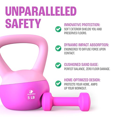 Soft Kettlebells, Serenilite Kettlebell Sets, Kettle Bell Sets for Women & Men, Safe Strength Training Kettlebells, 5 lb Kettlebell Weights for Home Workouts & More. - Thumbnail 3