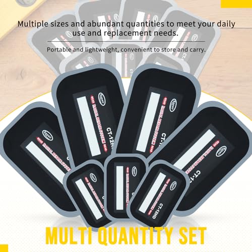 Image of 41PCS Tire Patches, Tire Patch Kit Heavy Duty 2.56 x 3.15, 3.15 x 4.7, Square Tire Patch Tire and Tube Patch Tire Repair Tools Tire Patches Kit for Bike Motorcycle Vehicle Puncture Repair