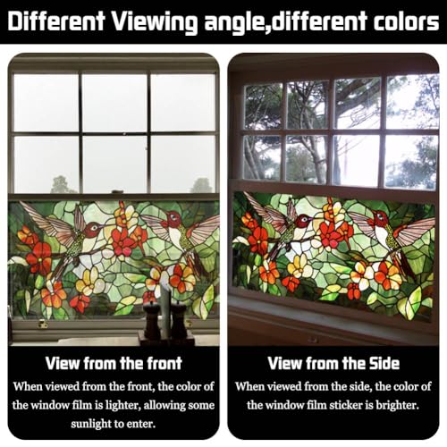 Película para ventana adhesiva floral 2 piezas miniatura 3