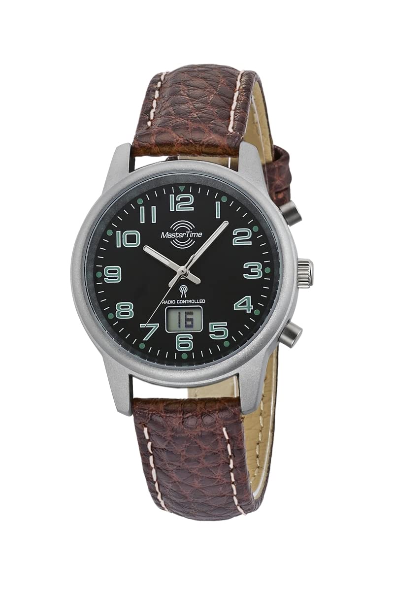 Master Time Funk Quarz Damen Uhr Analog-Digital mit Leder Armband MTLA-10762-22L