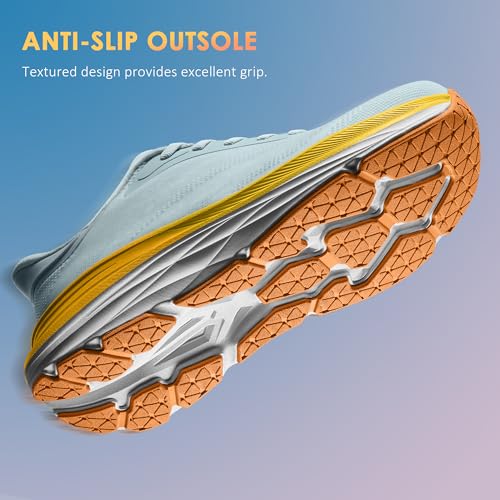 Vilanva Women's Walking Shoes Cushion Running Tennis Shoes Non-Slip Comfortable Workout Gym Sports Athletic Fashion Sneakers Light Blue - image 5