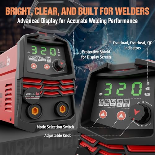 iBELL IBL M320-104D 2in1 MMA -TIG LIFT Welding Machine 320A |Advanced IGBT Technology |Lift TIG Mode|Adjustable Hot Start, ARC Force & VRD|Anti-Stick |1.0–5.0mm Electrode Support |2-Year Warranty