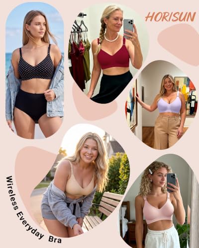 Image of HORISUN No Underwire Seamless Full Coverage Bras for Women Regular & Plus