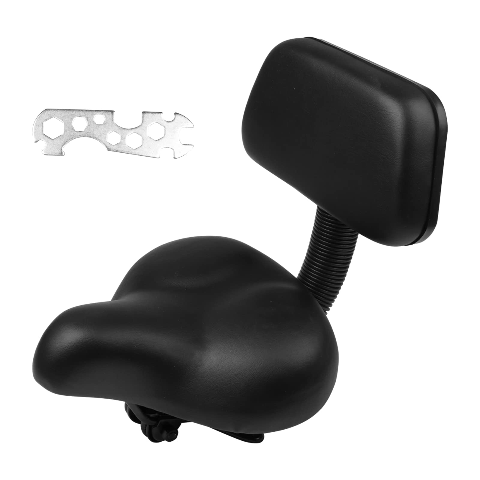 Carivia Backrest Saddle Bike Seat with Backrest, 11.5" x 9.5" Bicycle