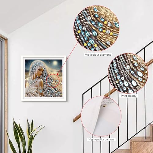 Image of AiYuanzsh 5D Special Shaped Diamond Painting Kit - Beautiful Goddess Queen Design, Unique Crystal Rhinestone Diamond Art Set for Beginners and Adults, Perfect for Home Wall Decor and Holiday Gifts