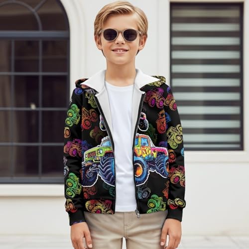 HUIACONG Boys Girls Zip Up Hoodie Children Sweatshirts for Kids Tops3