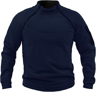 SHINROAD Men's loose sweater Stand Collar Long Sleeves Zipper Pullover Warm Plus Size Winter Sweatshirt for Office