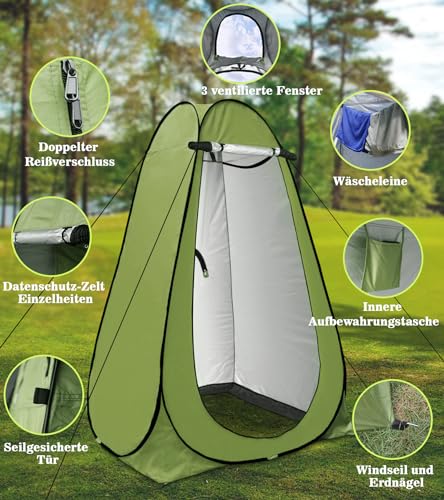 riggoo Duschzelt Camping,Outdoor Toilettenzelt Umkleidezelt, Portables Duschzelt Pop Up Zelt… – Ansicht 4