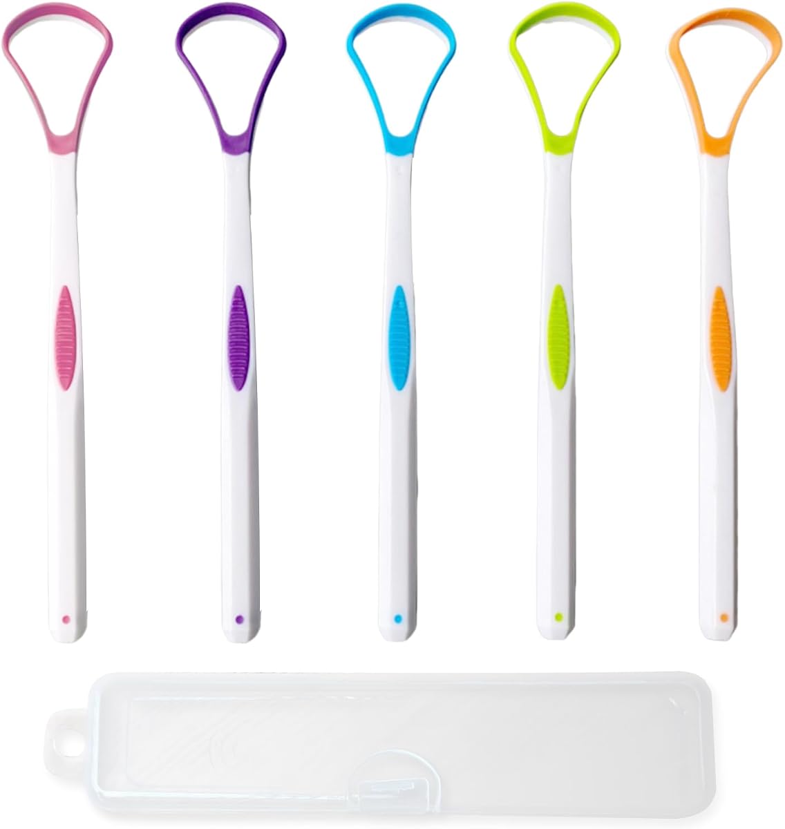5 Pieces Tongue Scraper Cleaner for Adult & Kids, Colorful Plastic Tongue Brush Oral Care Scrapers Kits for Fresh Breath Mouth Health Cleaning Accessory