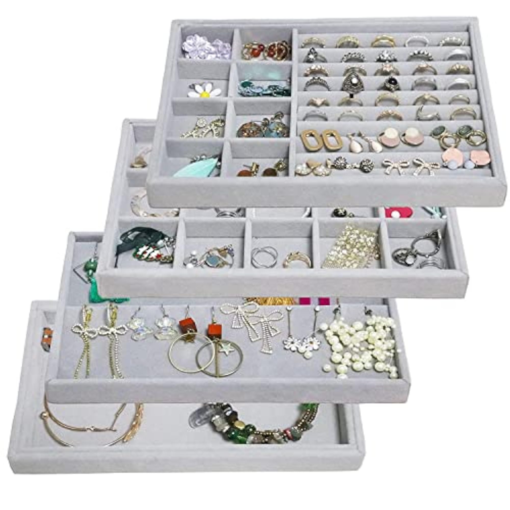 Jewellery Boxes and Trays Organiser, Stackable Storage