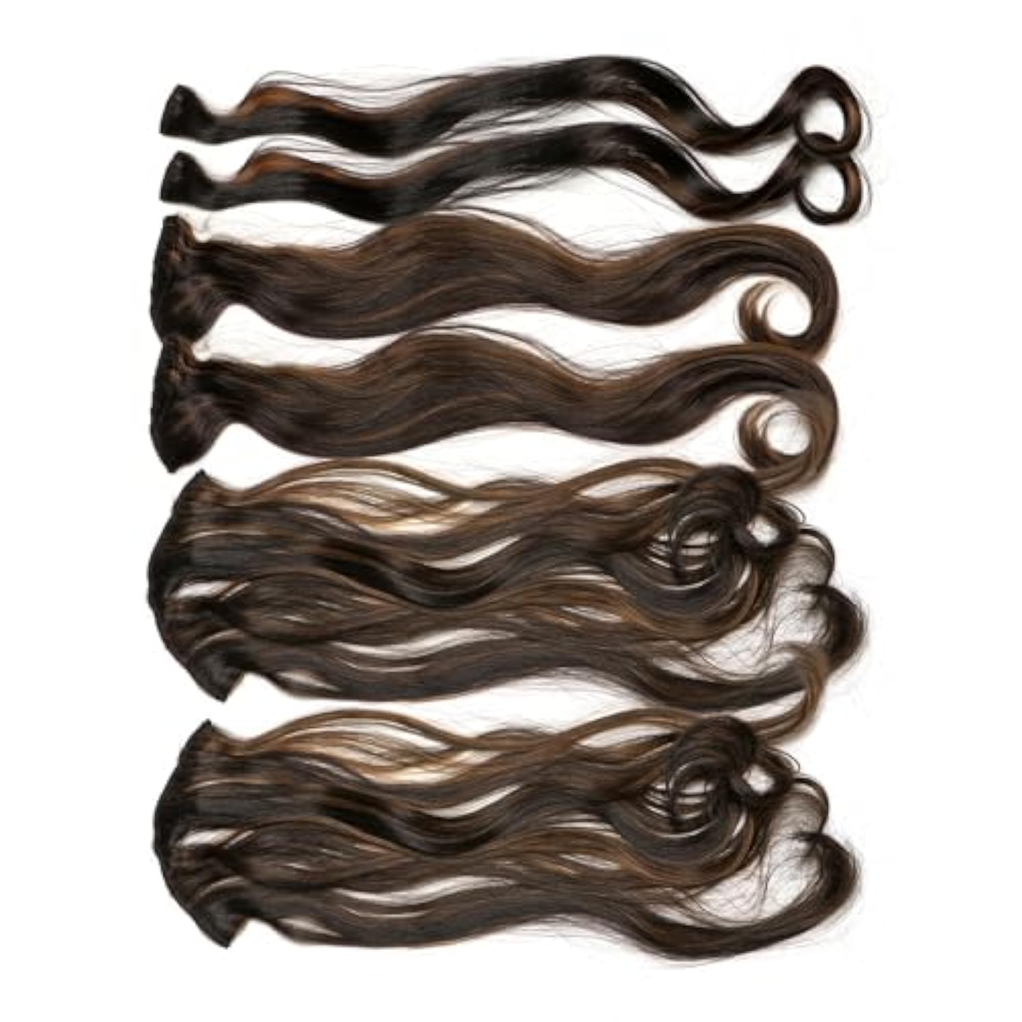 6 Pcs 24 Inch Curly Synthetic Full Head Wig Clip in Extensions, Golden Highlight