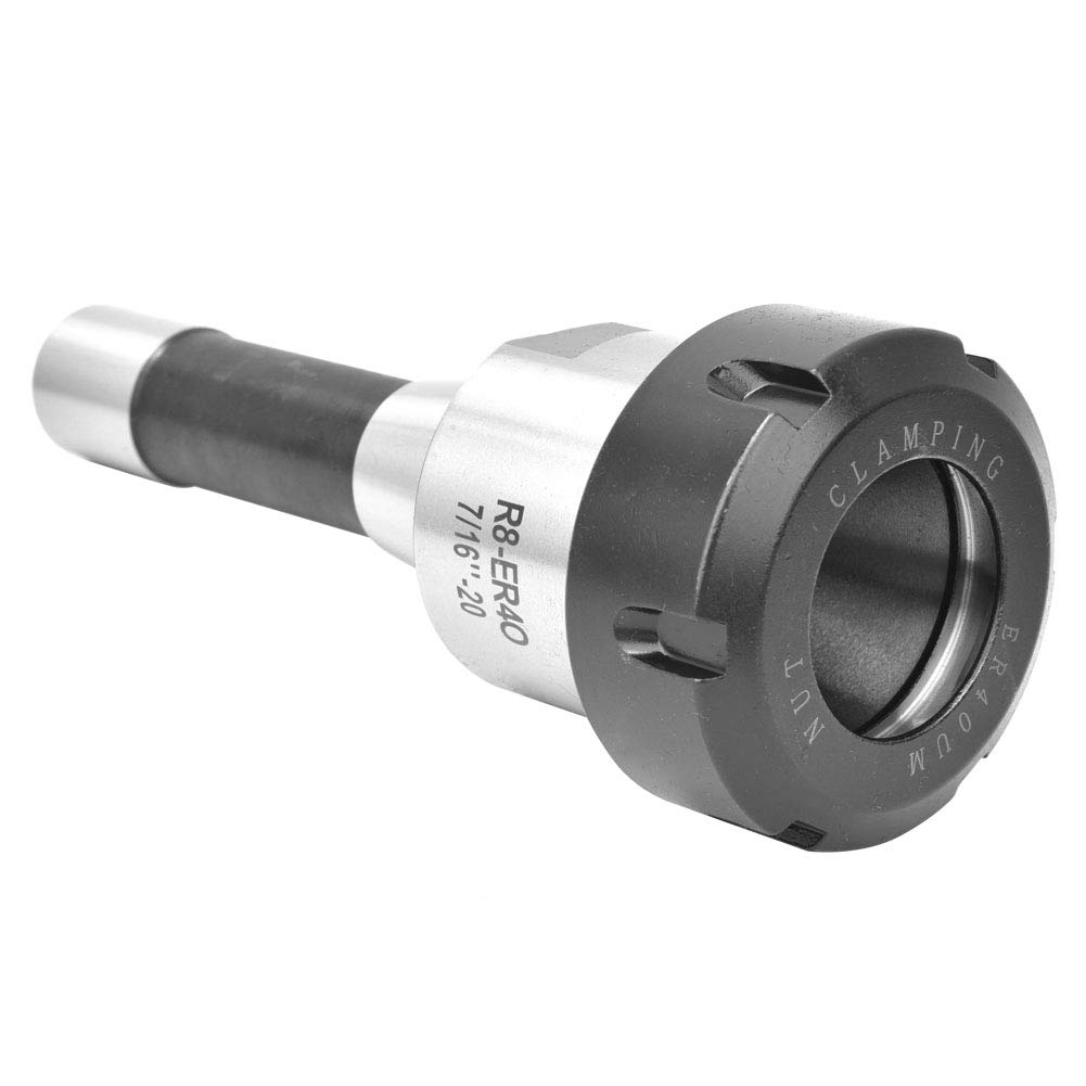 R8 – ER40 7/16 Zoll – 20UNF Spannzangenfutterhalter, CNC-Fräswerkzeughalter, hochpräziser Fräserhalter aus gehärtetem Stahl mit verlängertem Schaft für tiefe Bearbeitung,