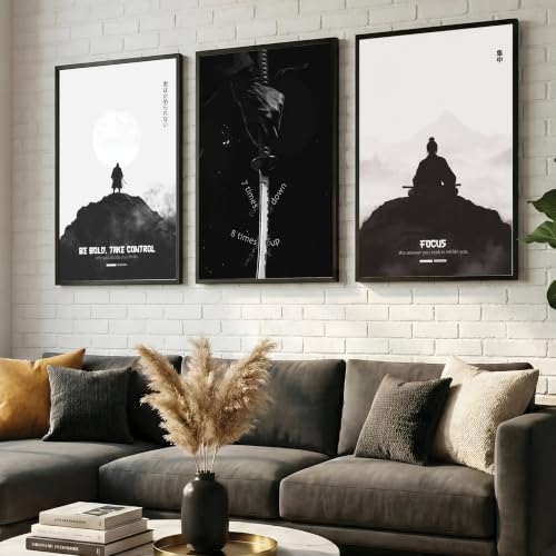 Image of Gamya Framed Japan Samurai Theme Motivational Quote Posters For Office, Living Room, Bedroom Wall Decor - Aesthetic Room Decor (13x19 Inches) (BF (HSAM))