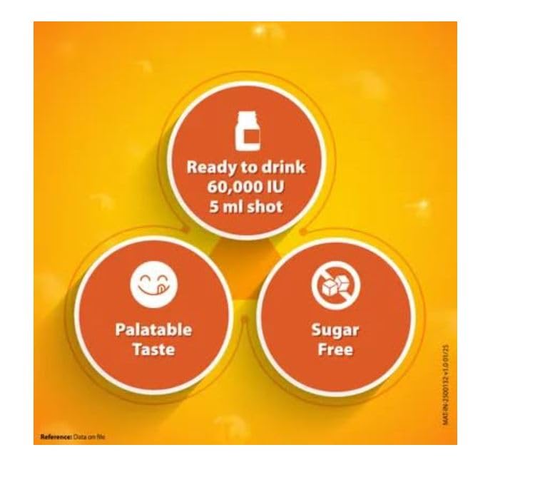 Image of DePURA Vitamin D3 Oral Solution 60000 IU | Cholecalciferol 60000 IU Vitamin D3 Nano Shots | Clinically Proven | 34% Better Absorption | Sugar Free - 5ml Ready to Drink Shots