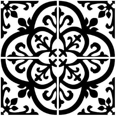 InHome NH2956 Avignon Peel & Stick Backsplash Tiles, Black