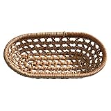 OFFSCH Cestino Per Asciugamani in Rattan Intrecciato Portatile, Organizer Per Lavanderia e Bagno, Secchiello Intrecciato Per Biancheria Piccolo e Versatile