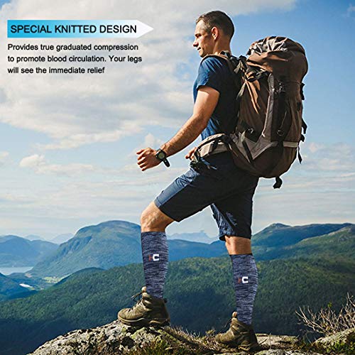 Image of Sooverki Compression Socks for Women & Men 6 Pairs is Best Supportive Knee High Stockings for Circulation, Travel, Nurses
