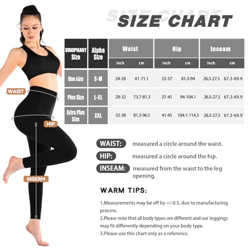 SINOPHANT Leggings Damen High Waist, 3er Pack, Schwarz, LXL – Ansicht 6