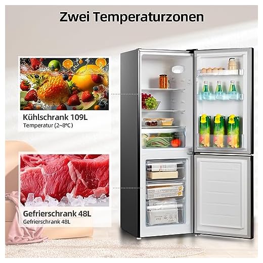 CHIQ Freistehender Kühlschrank mit Gefrierfach