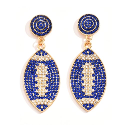 Shining Football Rhinestone Beaded Earrings Colorful Sports Lover Football Earrings for Women Girls Jewelry