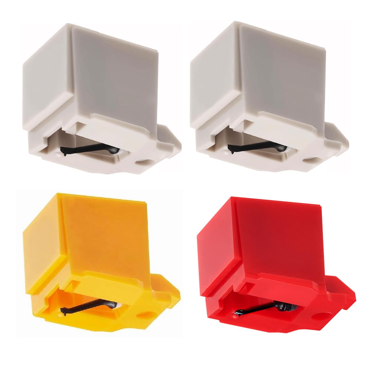 Puntina di ricambio per giradischi (bianco, rosso, giallo (confezione da 4)